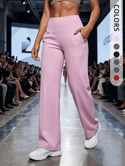 Women’s High-Waist Wide-Leg Leggings with Pockets