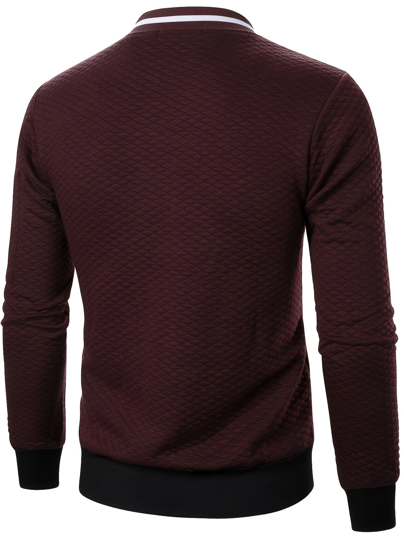 Men's Casual Full Zip Bomber Jacket, Warm Comfy Blouson Jacket For Autumn And Winter Outdoor Activity