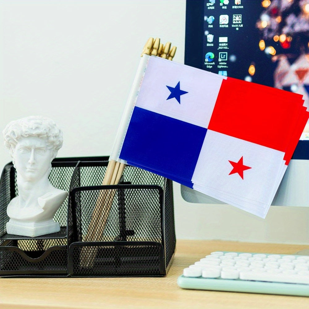 12pcs Mini Panama Handheld Flags 12.7x20.3 cm Polyester