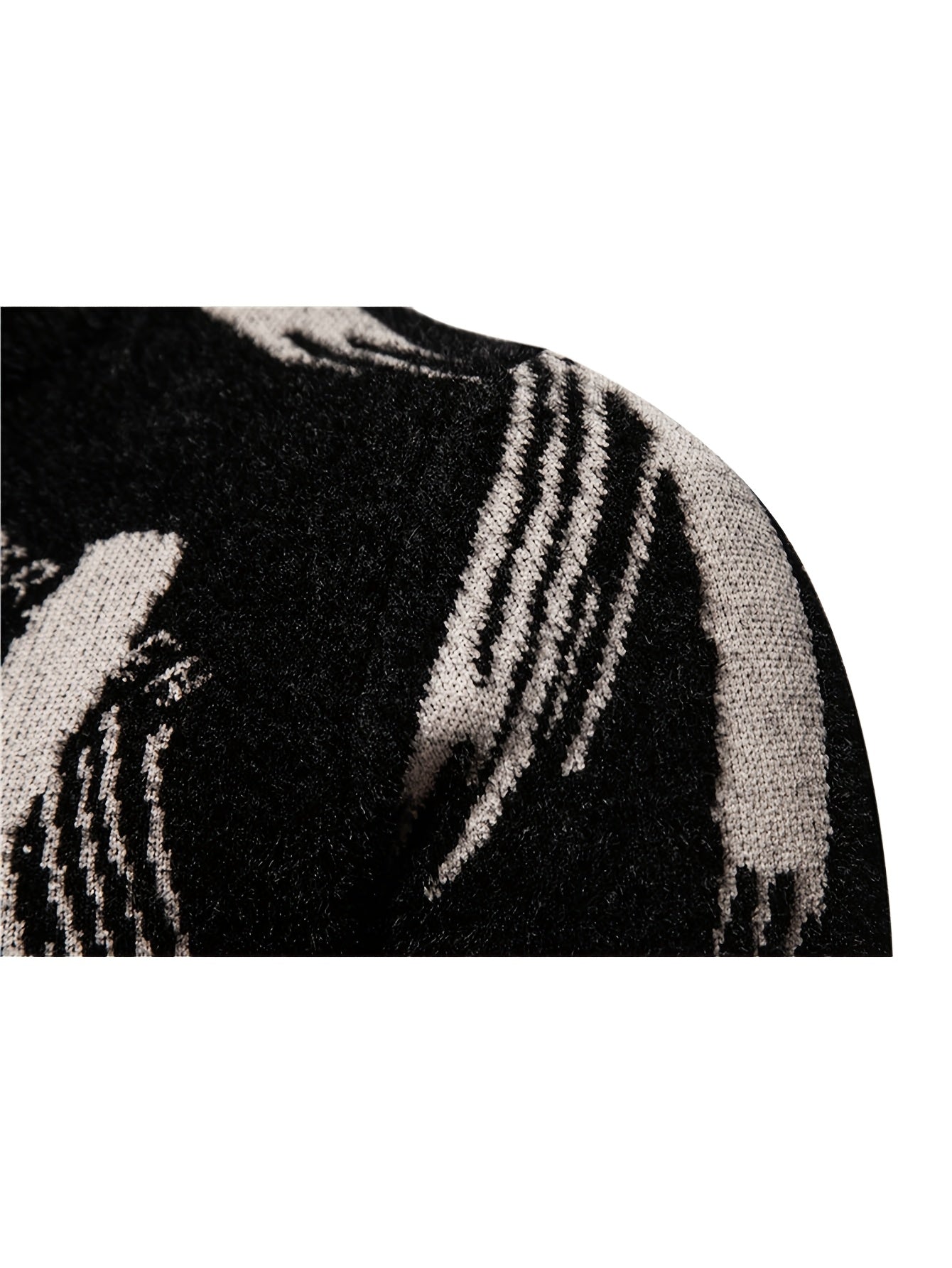 Men'S Casual Sweater | Crew Neck, Medium Stretch, Alphabet Jacquard Pattern, Perfect for Fall/Winter