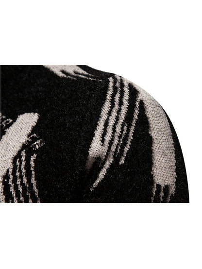 Men'S Casual Sweater | Crew Neck, Medium Stretch, Alphabet Jacquard Pattern, Perfect for Fall/Winter