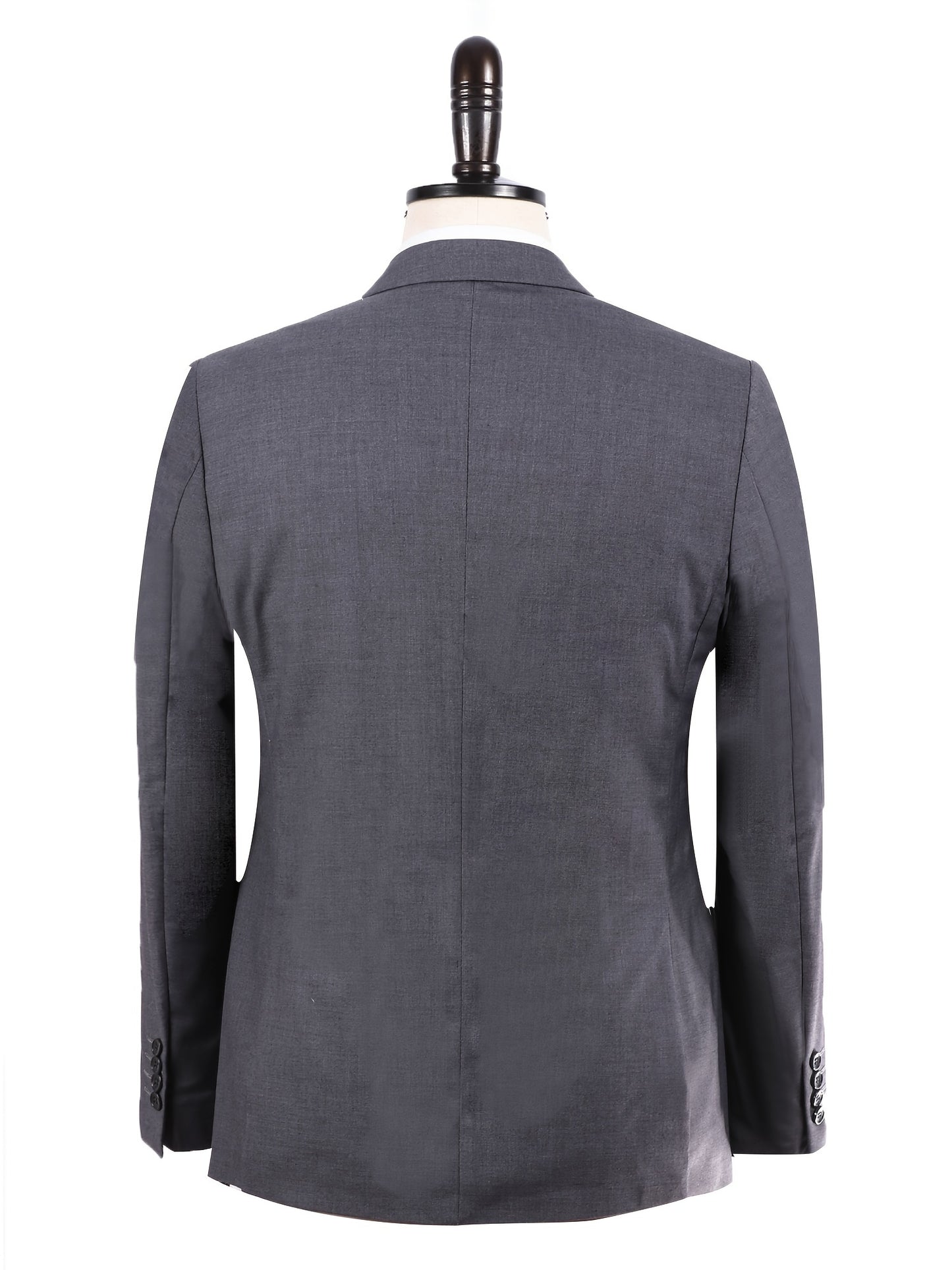Men's Solid Color Work Suit Set with Vest and Pants
