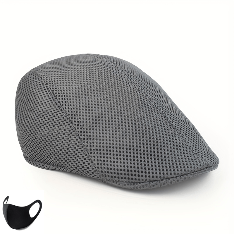 Men's Lightweight Breathable Mesh Beret Cap - Casual Summer Hat