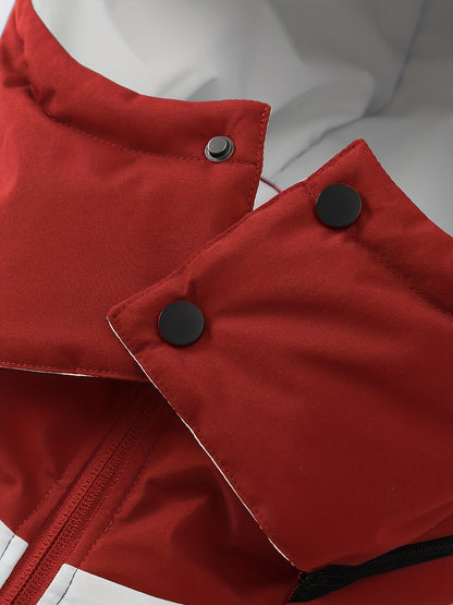 Men'S Casual Motorcycle Jacket, Warm Pilot Fashion Top 6023, 100% Polyester Hooded Collar with Alphabet Pattern, Long Sleeve Regular Fit, Non-Stretch Woven Fabric, Zipper Placket, with Pockets - 280gsm