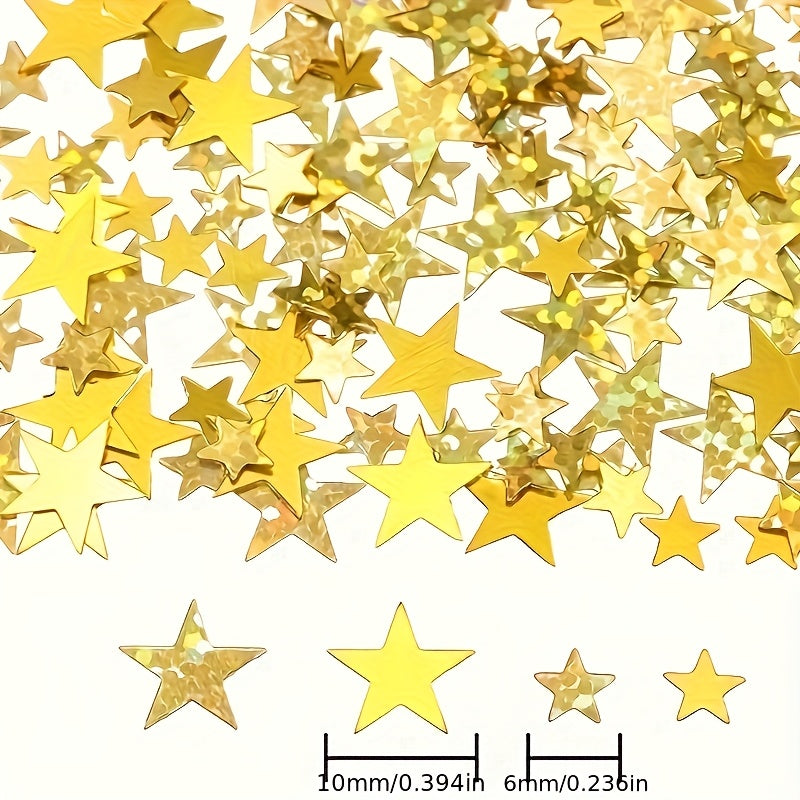 1200/2800pcs Sparkling Star-Shaped Confetti - Golden & Rose Golden Plastic Party Decorations for Halloween, Christmas, Weddings, Birthdays, Graduations, and Holiday Celebrations, Festive Table Decorations, Celebration Accesso