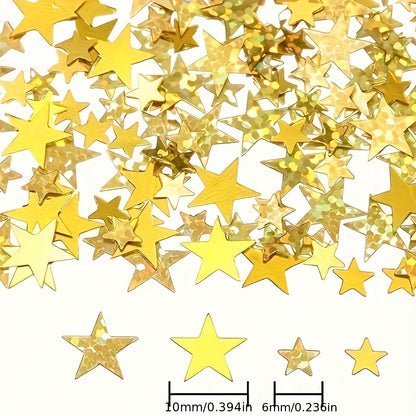 1200/2800pcs Sparkling Star-Shaped Confetti - Golden & Rose Golden Plastic Party Decorations for Halloween, Christmas, Weddings, Birthdays, Graduations, and Holiday Celebrations, Festive Table Decorations, Celebration Accesso