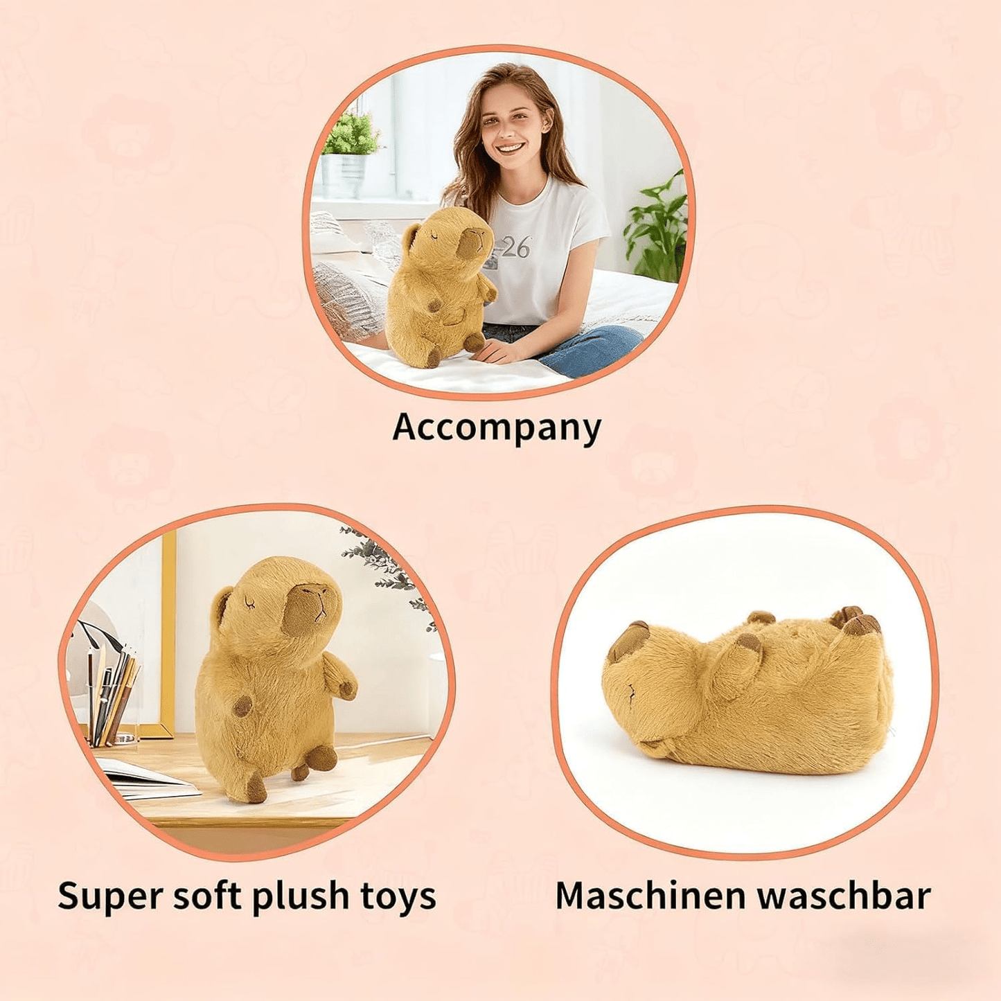 Stuffed Animal Capybara That Breathes, Featuring Realistic Breathing Movements And Calming Music Lights. A Portable Plush Toy Perfect for Birthday Gifts for Both Adults And Children