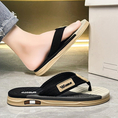 Men's Casual Fabric Flip Flops Non-Slip Rubber Sole Sandals