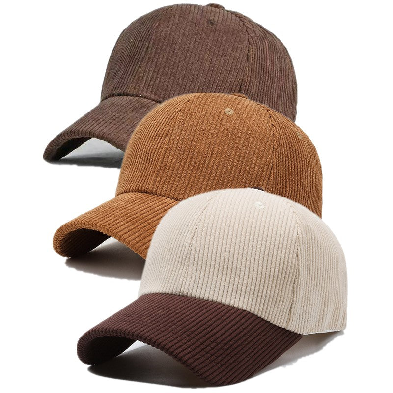 Adjustable Corduroy Baseball Caps for Men and Women, 3-Pack