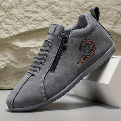 New Lightweight Casual Sneakers for Men, Stylish Zip-Up Skate Shoes Ideal for Outdoor Walking And Street Fashion - ayq