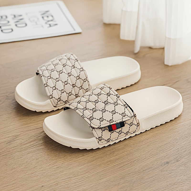 Men's Vintage Floral Slip-On Slippers with Thick EVA Sole