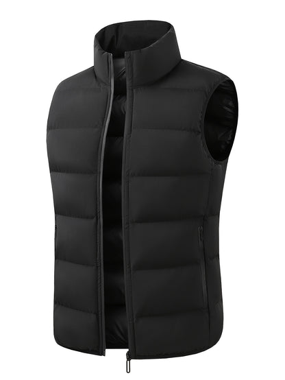 Men's Thermal Lined Sleeveless Vest Jacket with Full Zipper