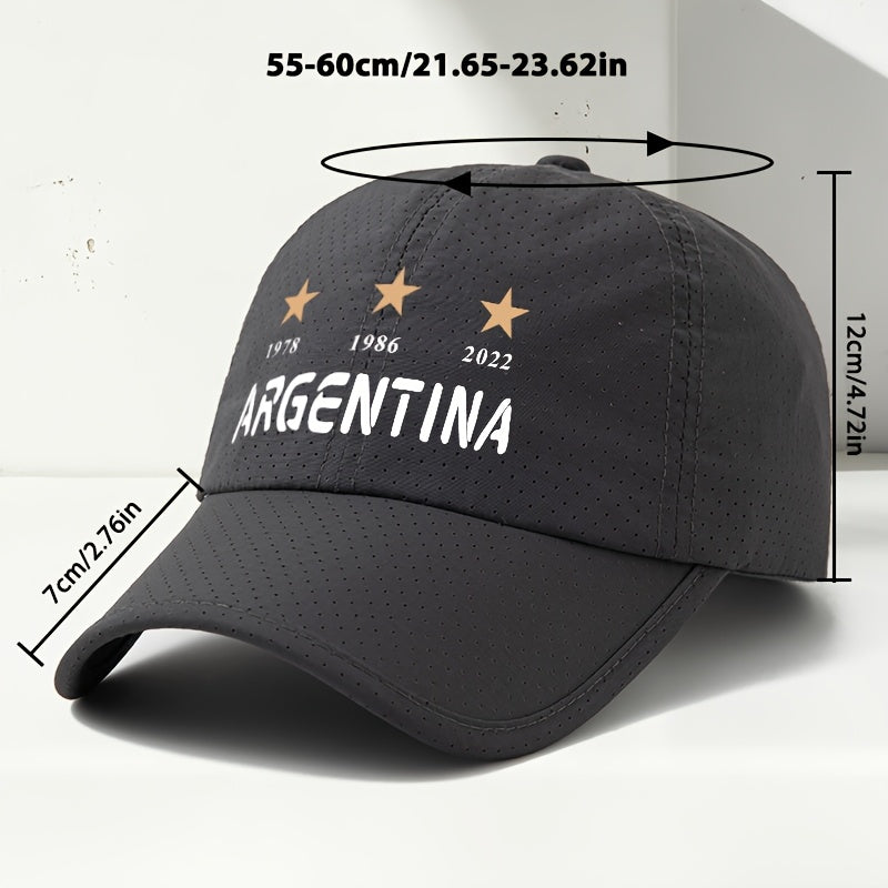 Men's Five-Star Argentina Letter Printed Classic Baseball Cap
