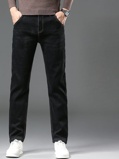 High-quality Men's Denim Trousers, Business Style, Elastic Men's Pants, New Autumn/winter Fashion Trend