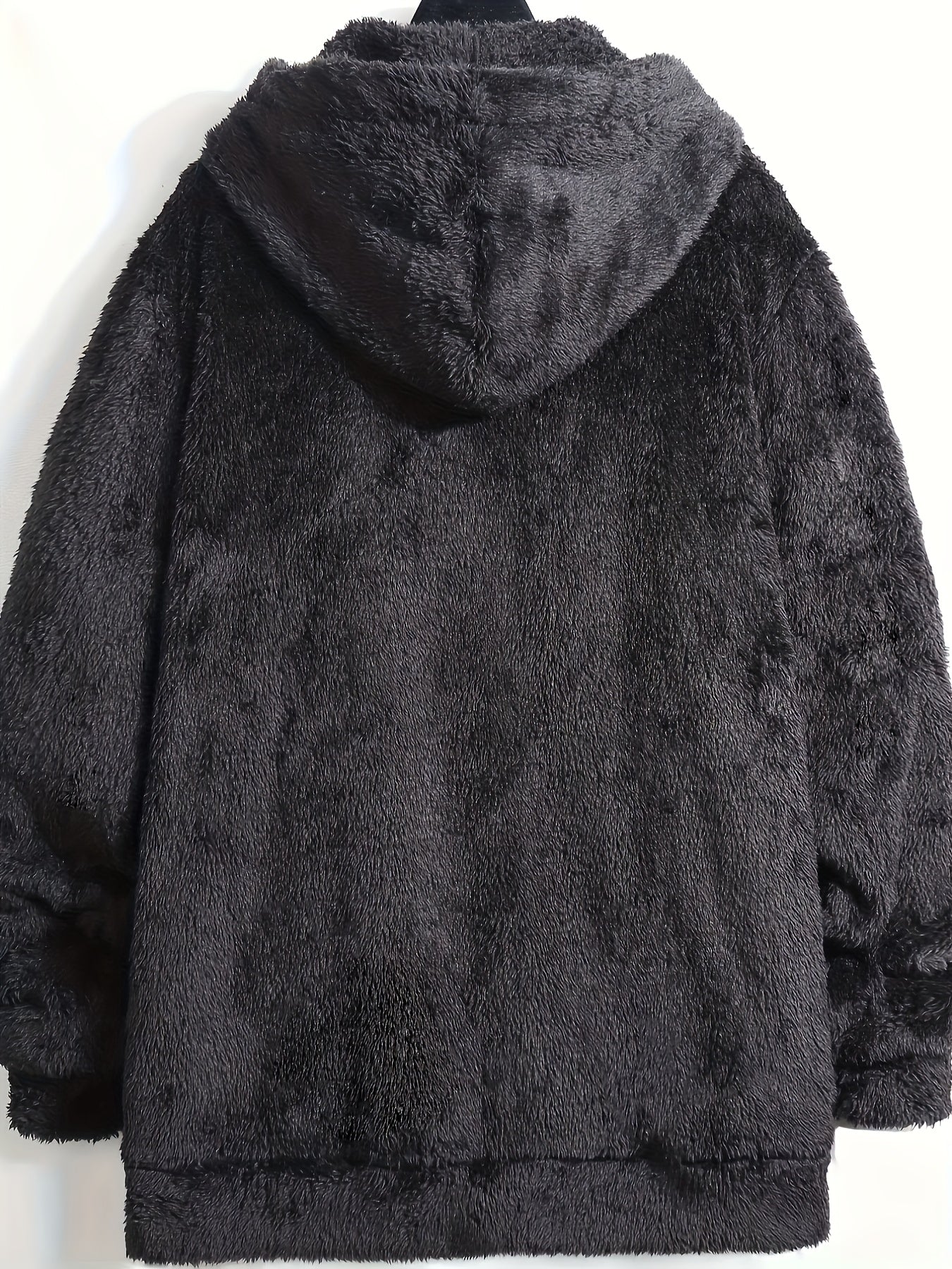 Casual Style] Men's "RELAX" Fleece Hoodie Jacket - Casual Dual-Sided Brown Teddy Coat with Zipper Closure, Long Sleeves for Fall/Winter, Casual Outerwear|Stylish Casualwear|Crafted Embroidery