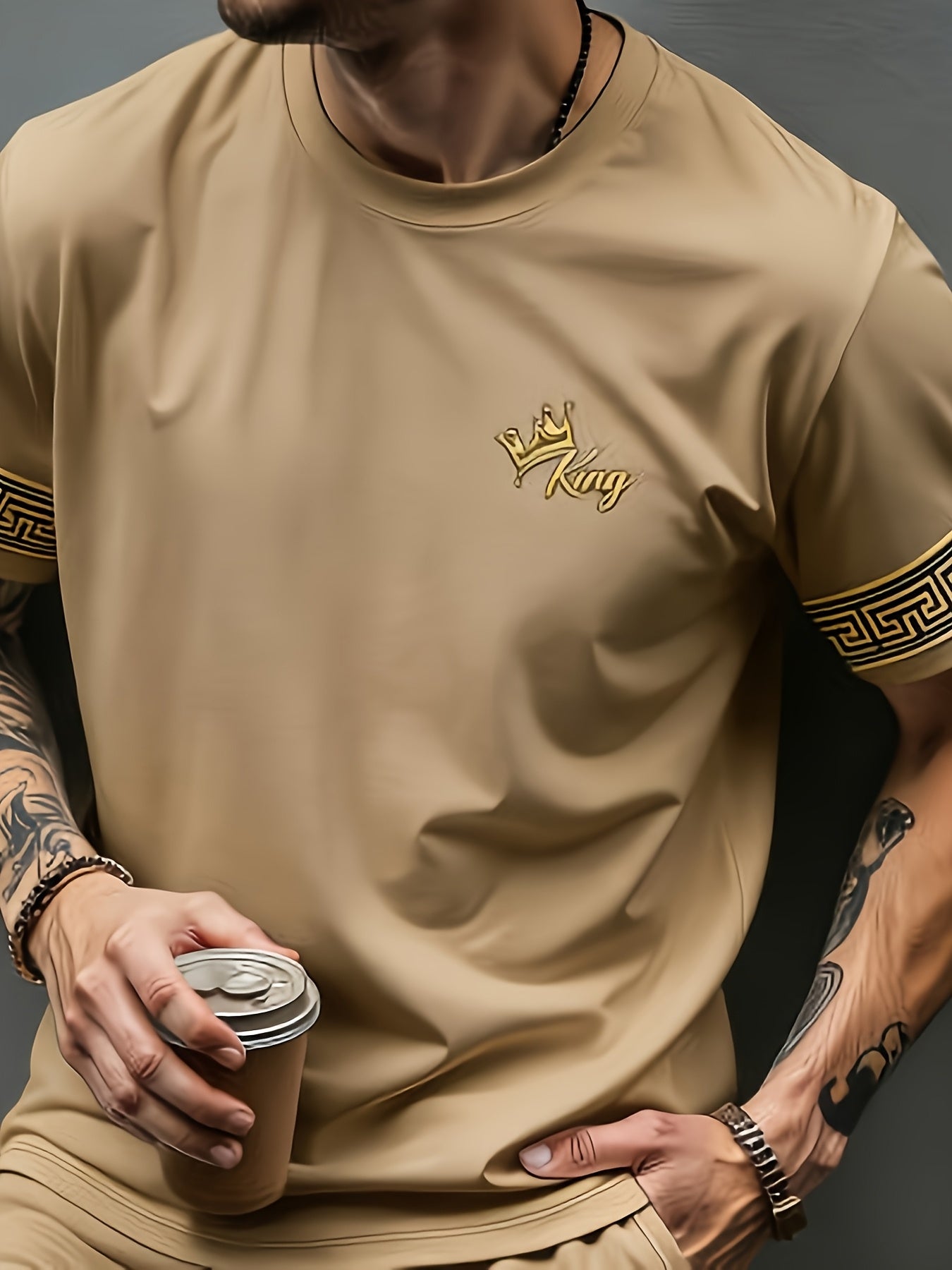 Men's Casual Summer Crew Neck Short Sleeve and Shorts Set