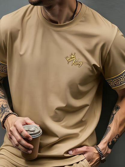 Men's Casual Summer Crew Neck Short Sleeve and Shorts Set
