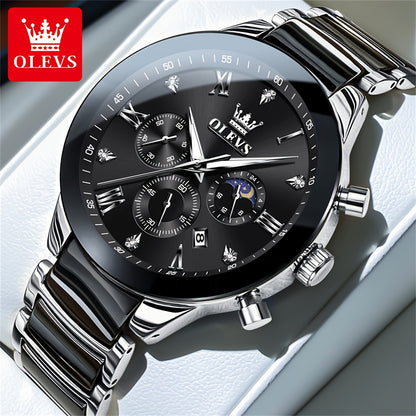 OLEVS Men's Stainless Steel Business Watch with Chronograph