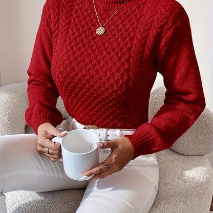 Women's High Neck Twisted Sweater