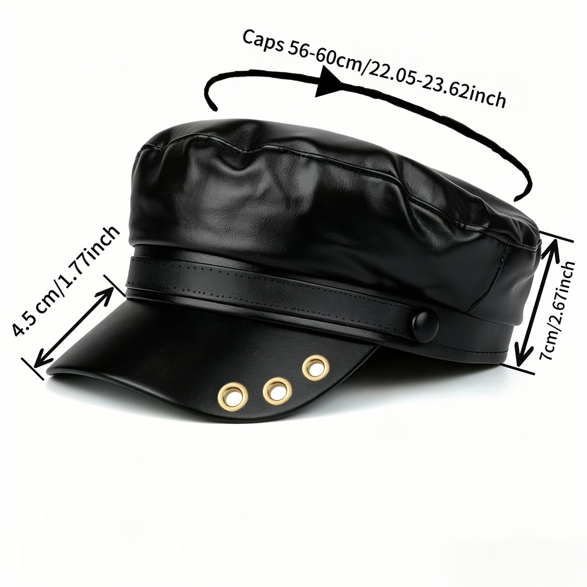 Elegant PU Octagonal Hat for Autumn Winter Casual Wear