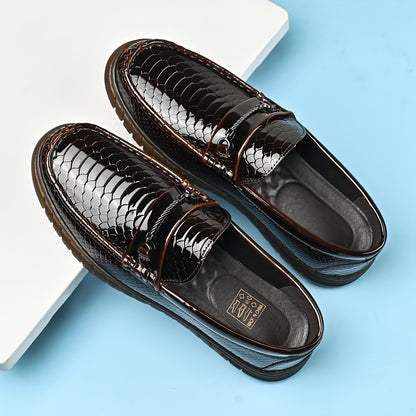 Men's Business Casual Loafers with Slip-Resistant Rubber Sole