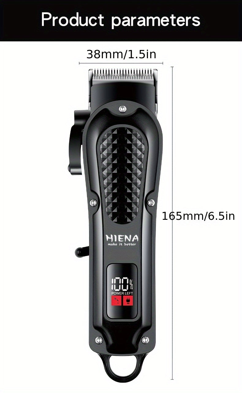 HIENA Professional Hair Clippers for Men and Women with LCD Display, USB Rechargeable, ≤36V Operating Voltage, 18650 Series Lithium Battery, Efficient and Precise Haircutting for Salon and Home Use - ayq