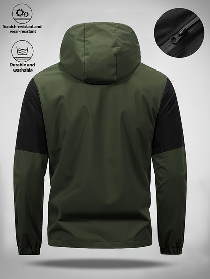 Men's Casual Softshell Hooded Jacket with Bull Logo