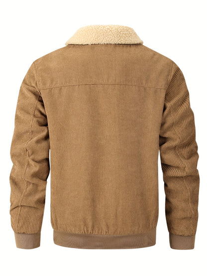 Men'S Heavy-Duty Thermal Jacket - Windproof & High Quality Winter Coat with Zipper Closure, Multi-Pocket Design, Non-Stretch Fabric - Cold Weather Outerwear for Everyday, Thick, Windproof Jacket, Casual Outerwear, Durable Con