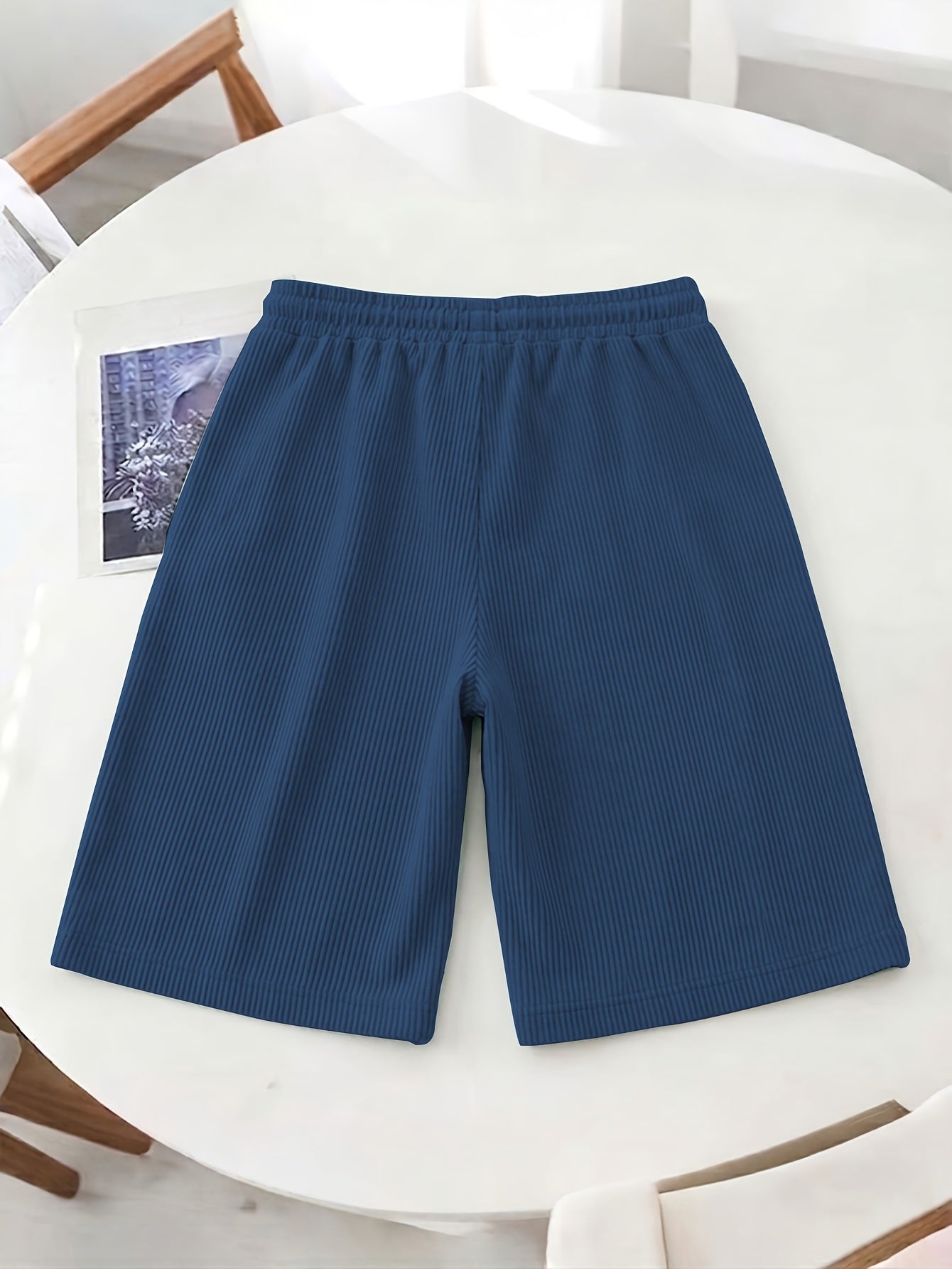 Women’s Casual Loose-Fit Corduroy 5-Point Pants with Elastic Waist