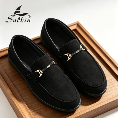 Men's Classic Slip-On Loafers with Comfortable Fabric Upper