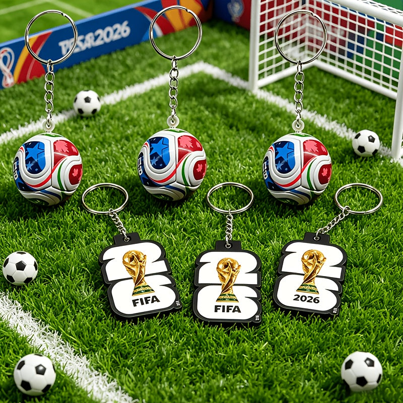 FIFA 2026 USA-Mexico-Canada Soccer Keychain Set - 6/8pcs Zinc Alloy