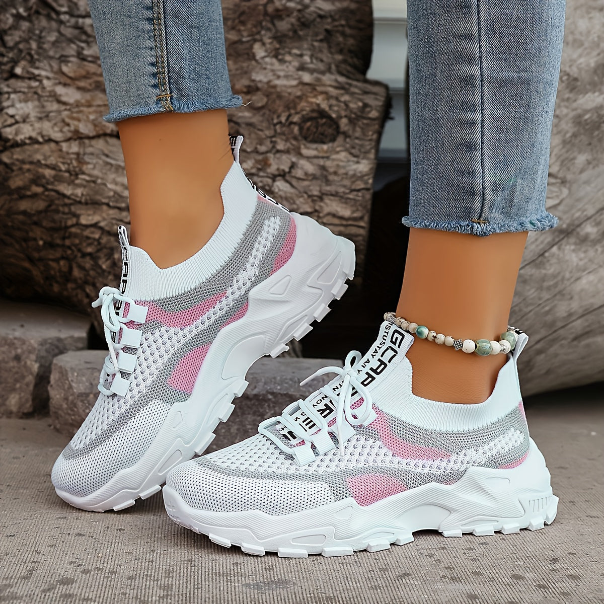 Women's Low-Top Breathable Sneakers with Cushioned Sole