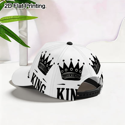 Men's Lightweight Polyester Snapback Baseball Cap with King Print