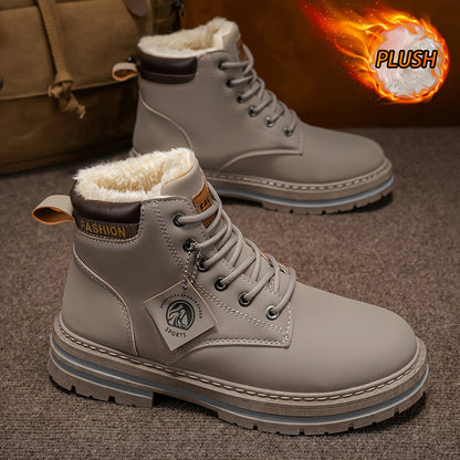 A Pair of Fashionable Men's Boots, Outdoor Warm, Sports Casual Trendy Versatile Shoes for Man