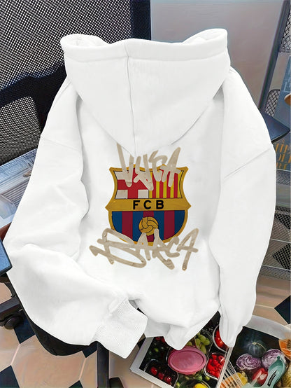 Women's Casual Graphic-Print Hooded Sweatshirt for Fall Winter