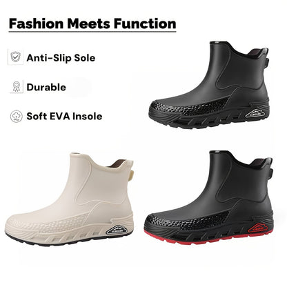 Unisex All-Season Lightweight Rubber Rain Boots for Outdoors