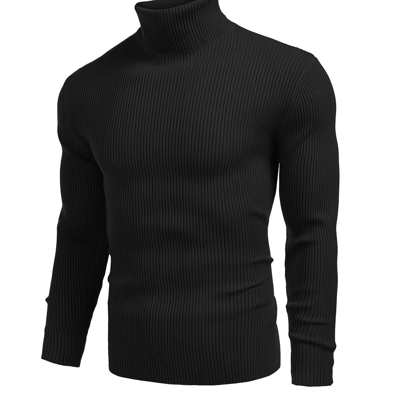 Men'S Long-Sleeve Sweatshirt for Autumn And, Featuring a High Collar, Knitted Design, Casual And Stylish for Outerwear