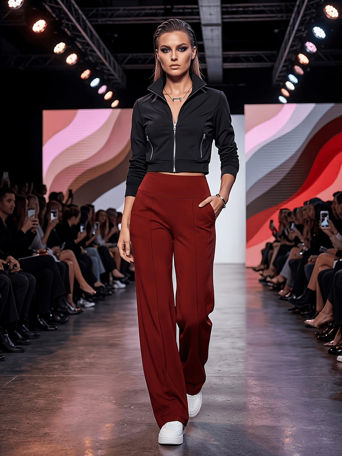 Women’s High-Waist Wide-Leg Leggings with Pockets