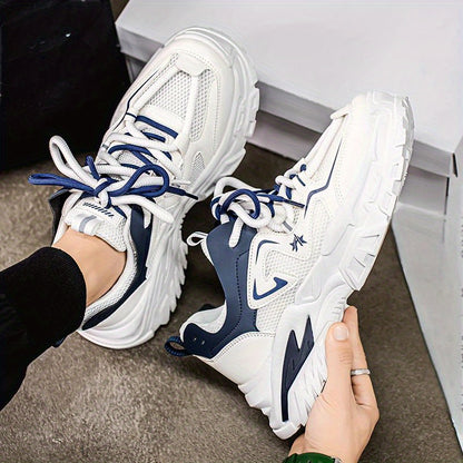 Men'S Athletic Shoes on, Stylish Thick-Soled Sneakers, Casual And Sporty Elevated Breathable Mesh Shoes, Low-Top Lace-Up Active Footwear, Comfortable Men'S Sports Shoes for All Seasons.