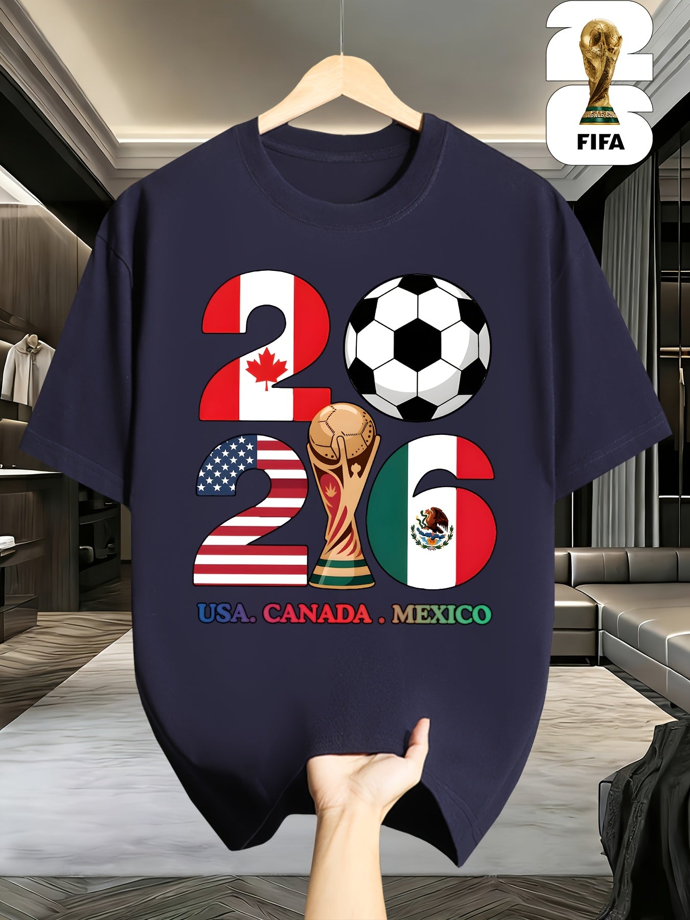 Men's and Women's Cotton FIFA 2026 World Cup Crew Neck T-Shirt
