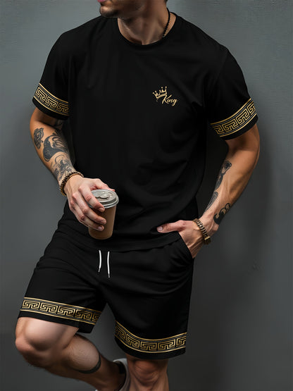 Men's Casual Summer Crew Neck Short Sleeve and Shorts Set