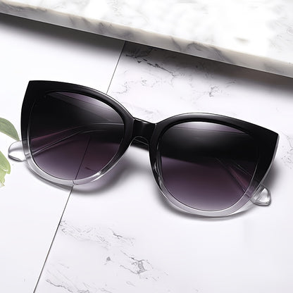 Trendy Cat-Eye Sunglasses for Women with Oversized Gradient Frame