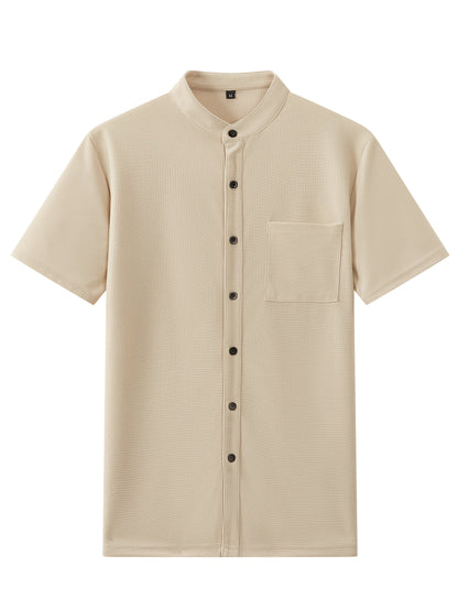 Men'S Two-Piece Set Featuring a Short-Sleeve Cardigan with Pockets And Drawstring Pocket Long Pants, Perfect for a Clean And Comfortable Summer.