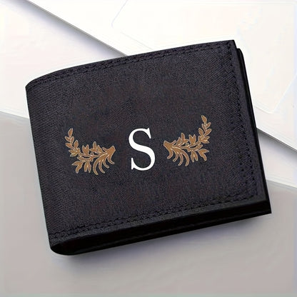 26 Letter Print Canvas Short Wallet - Open Bifold Wallet for Business and Casual Use, Perfect Gift for Men, Casual Wallet | Men's Wallet | Canvas Material