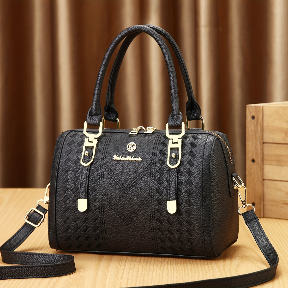 Elegant Faux Leather Tote Bag for Women with Large Capacity