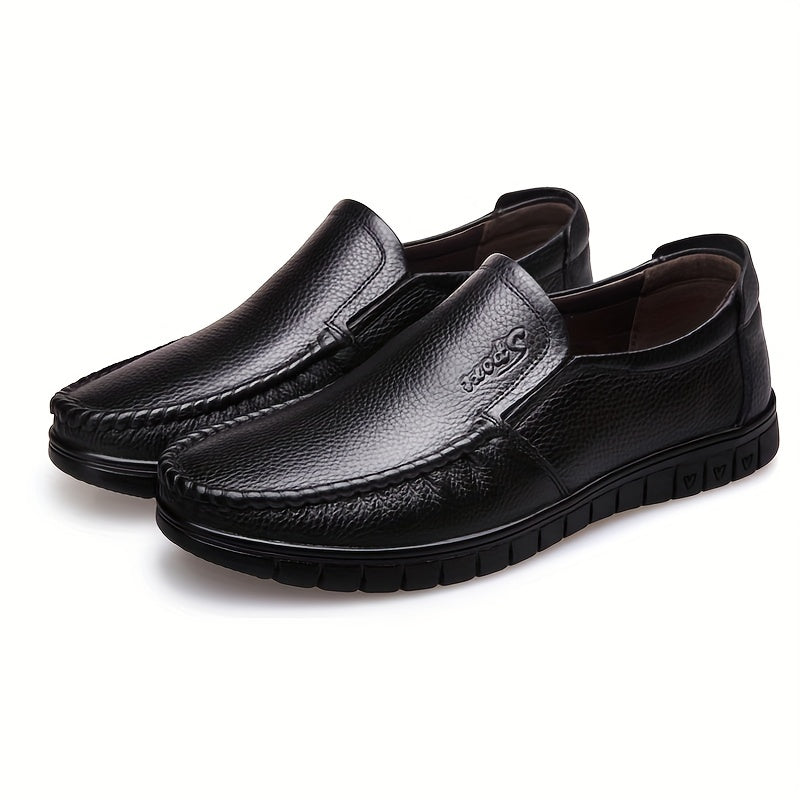 Men's Casual Cowhide Leather Slip-On Shoes for Comfort