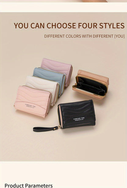 New Women's Fashion Minimalist Foldable Coin Purse with Clasp Design, Large Capacity, 6 Colors Available