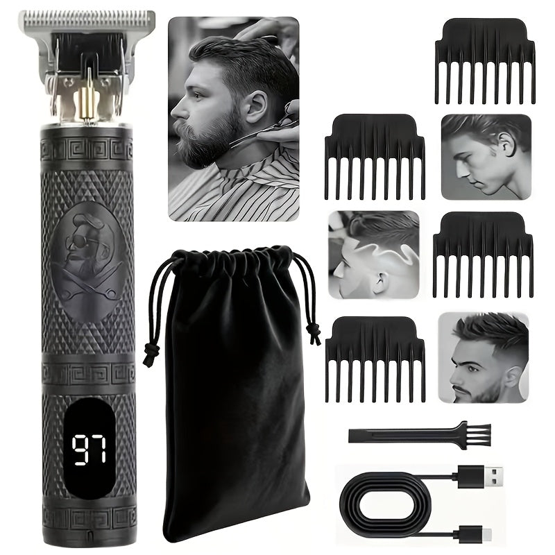 YAIAWISU Men's -Like Electric Hair Clipper & Beard Trimmer - USB- Operation, T-Shaped Blade with 4 Adjustable Speeds (Limited Combs), Self-Cleaning Design, Lithium-Free -Free Technology, All-in-One Hair Cutting
