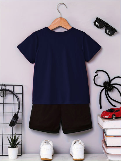 Baby Toddler Boys' Two-Piece Soft Knit Shorts Set - Summer Style - ayq