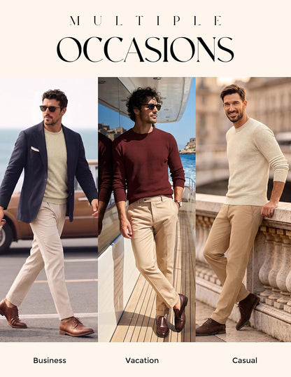 Men's Casual Crewneck Pullover Knit Sweater